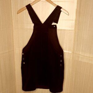 H&M New Maroon Red Corduroy Overall Dress Medium